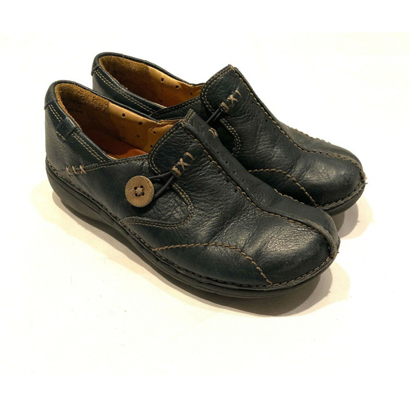 Un Structured Textured Flat Clarks Slip On Shoes 5 - Picture 1 of 8